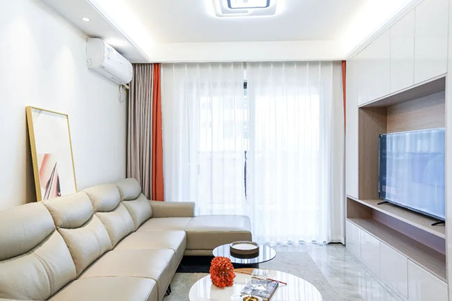 96㎡三居，巧妙延申玄關餐廳空間感，打造精致雅居